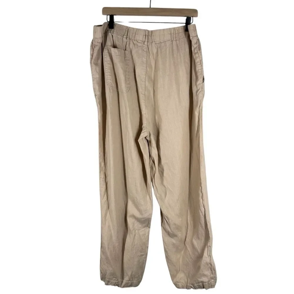 Quince 100% European Linen Pull On Wide Leg Pants Flax Pockets Women’s XL